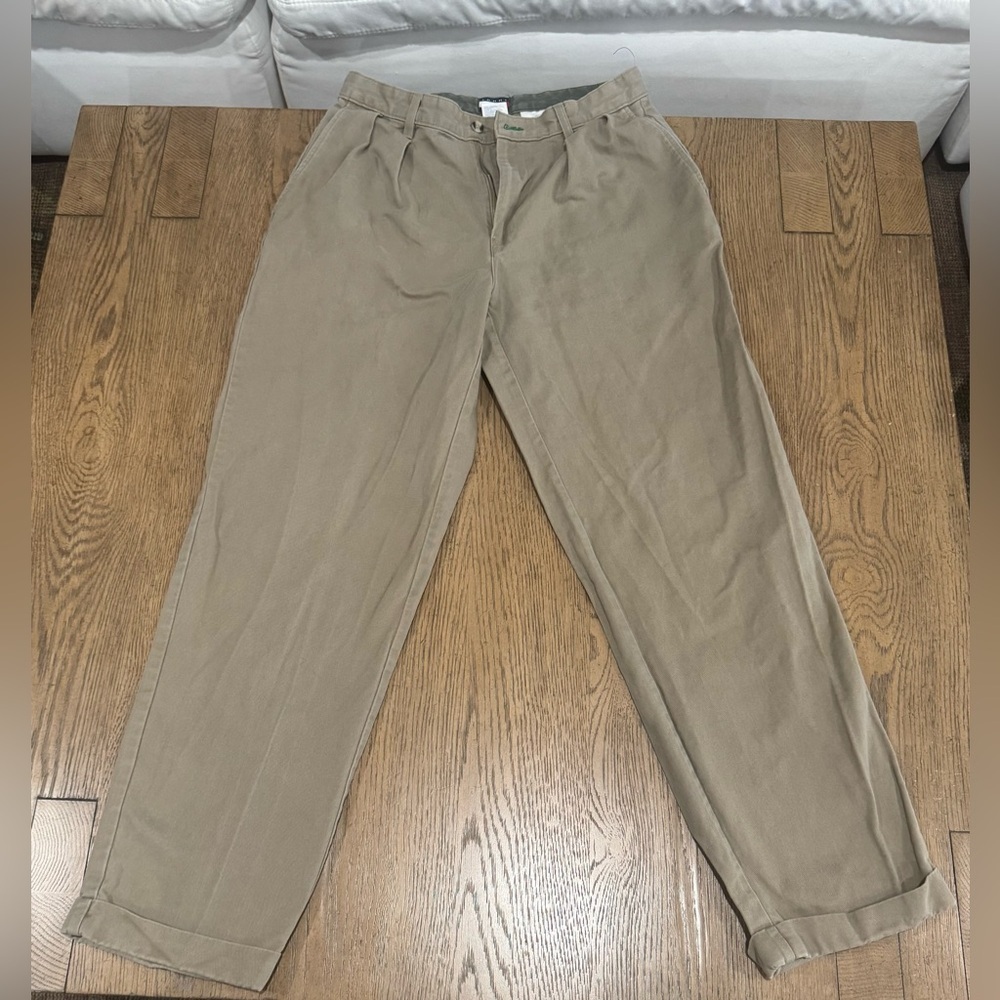 Tommy Hilfiger Khaki Chino Pants 32x32 Classic Cotton Beige Trousers RN#77806